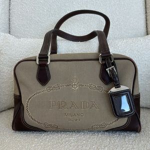 Prada Logo Jacquard Shoulder Bag